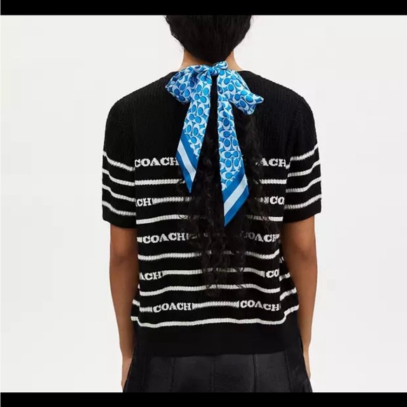 Coach Signature Print Silk Skinny Scarf - Picture 1 of 1